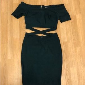 Women’s Skirt set emerald green